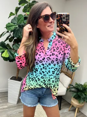 Lizzy Top in Rainbow Leopard