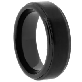 Men's Black Ceramic with matte center band