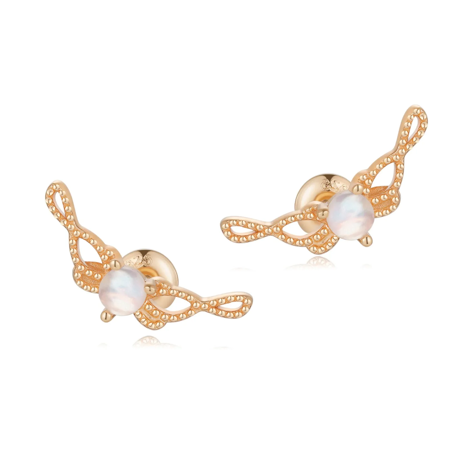 Moonstone Gold Stud Earrings - Archer