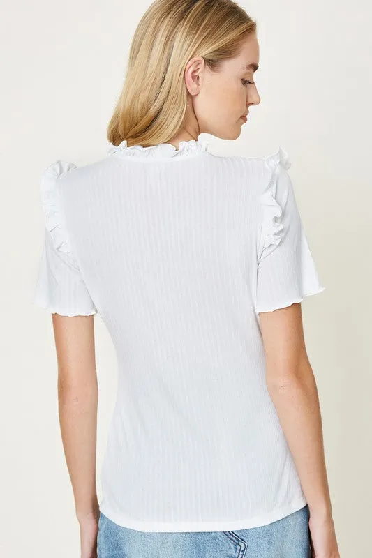 Natalie Ruffle Knit Top