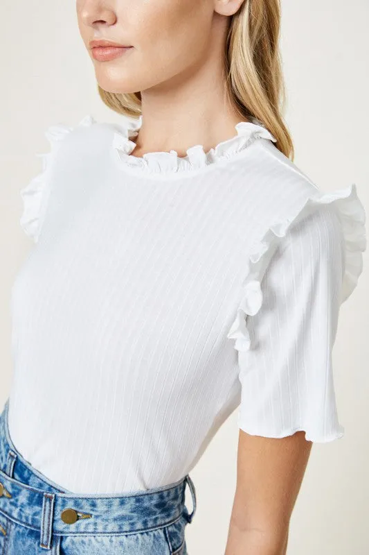 Natalie Ruffle Knit Top