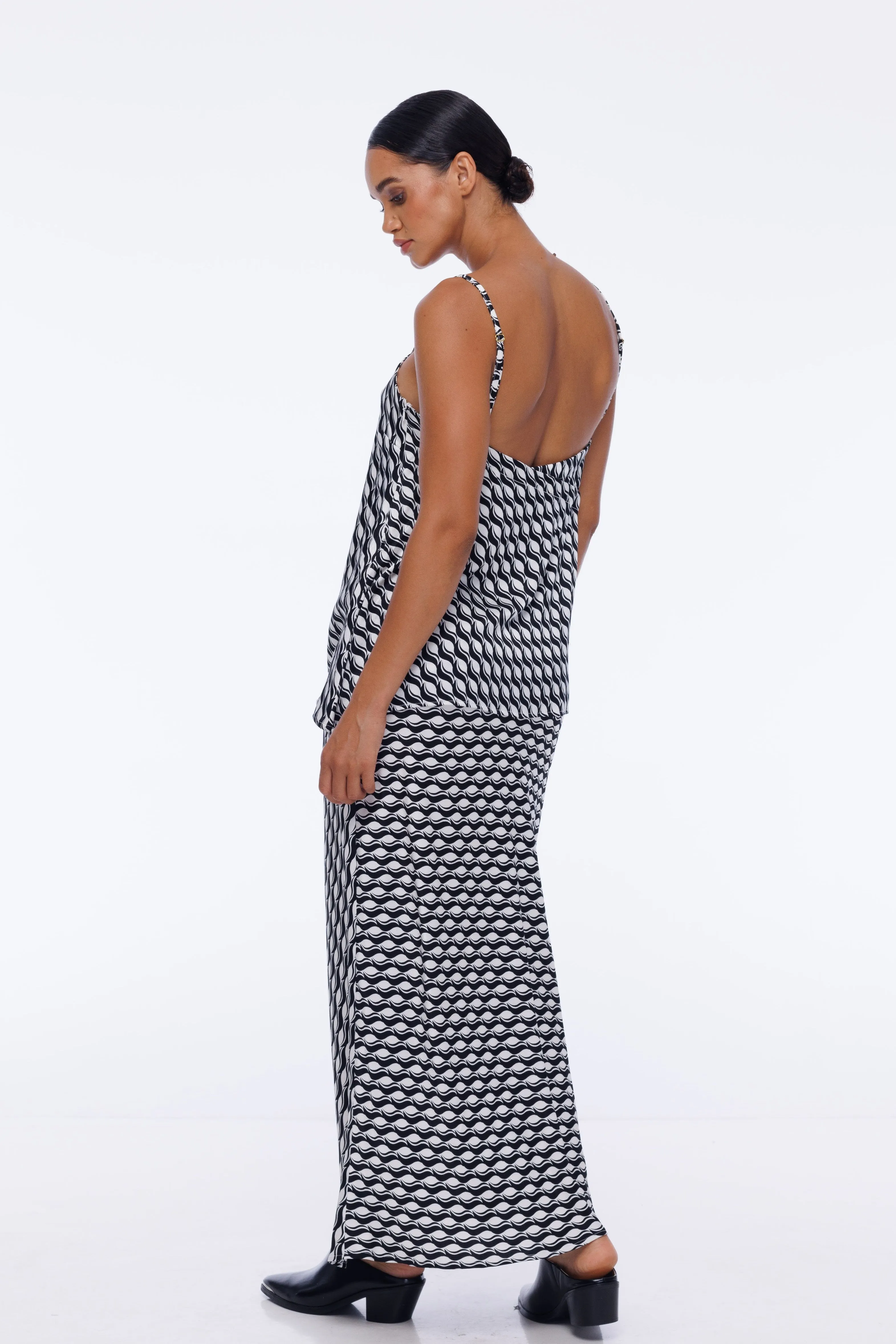 Saturday Skirt - Exclusive Black/White Small Geometric Print