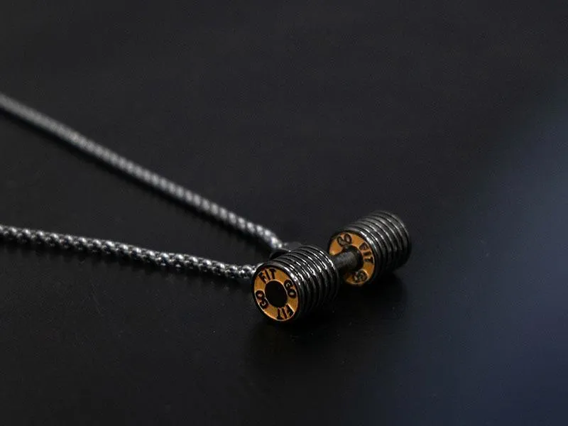 Stainless Steel Dumbbell Necklace