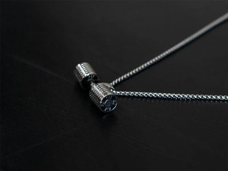 Stainless Steel Dumbbell Necklace