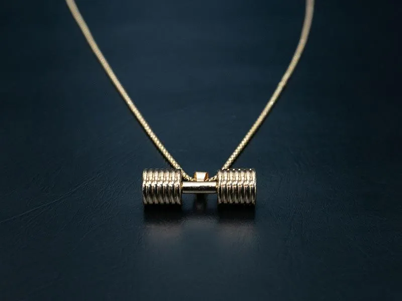 Stainless Steel Dumbbell Necklace