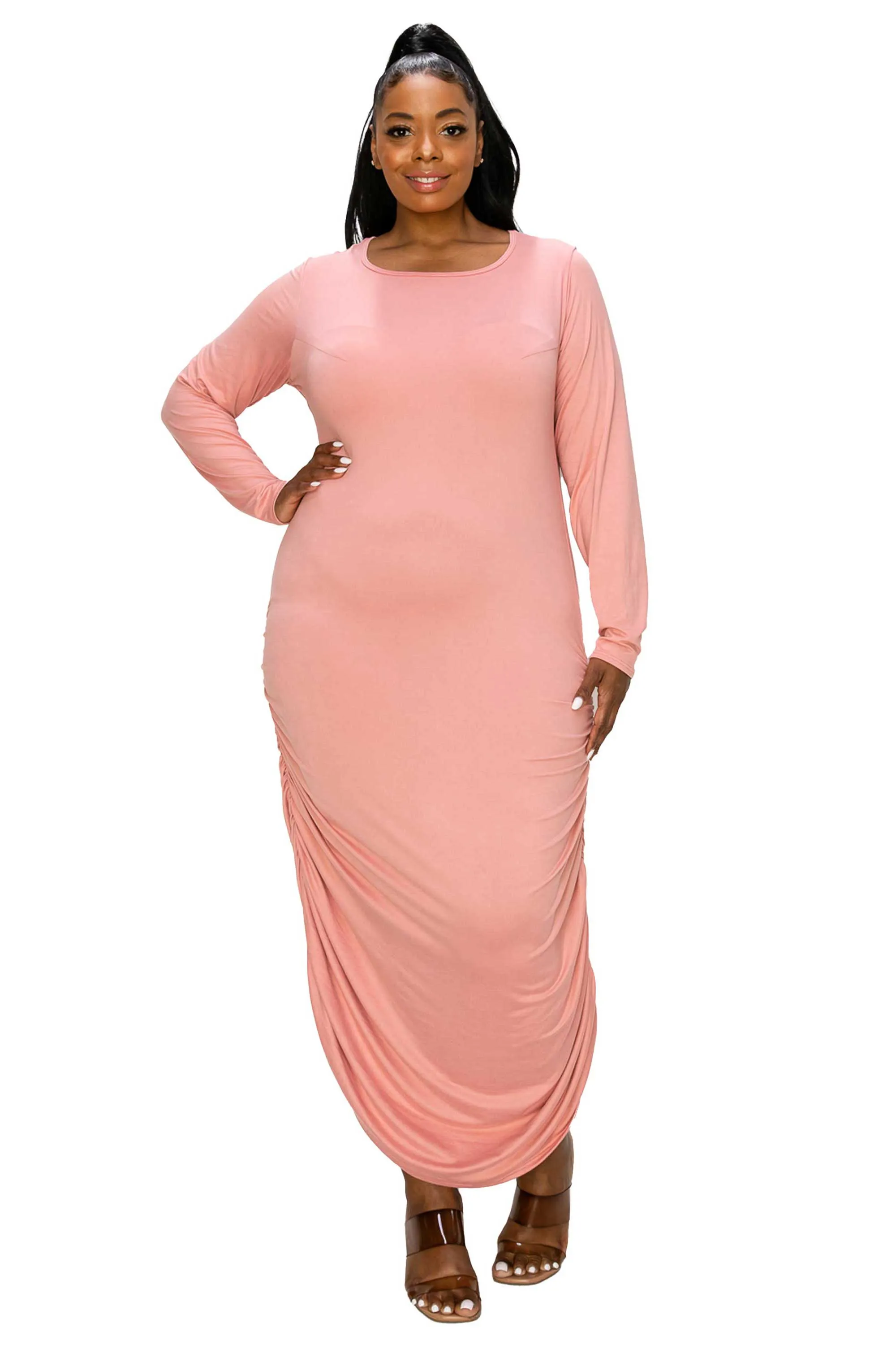 Sylvia Side Ruched Maxi Dress