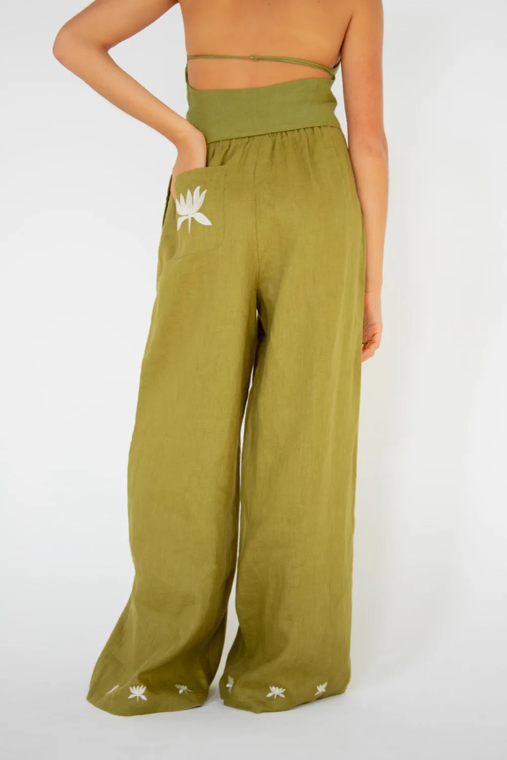 Terra Rossa Linen Pants Sage