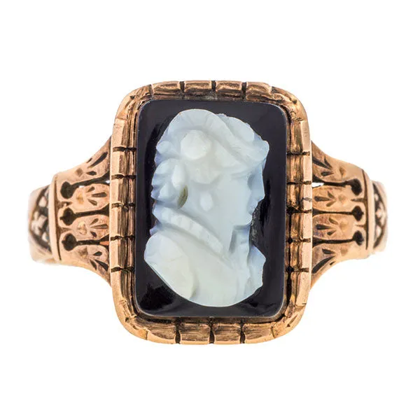 Victorian Black Cameo Ring