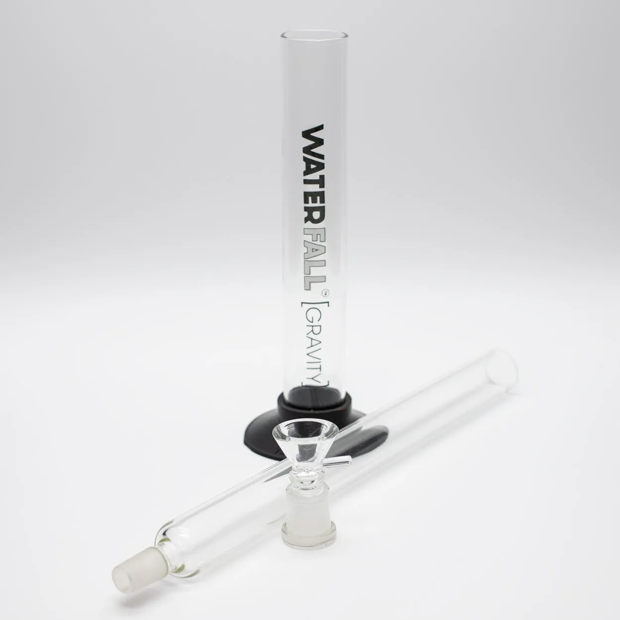 WATERFALL GRAVITY GLASS PIPE 37CM BLACK BASE