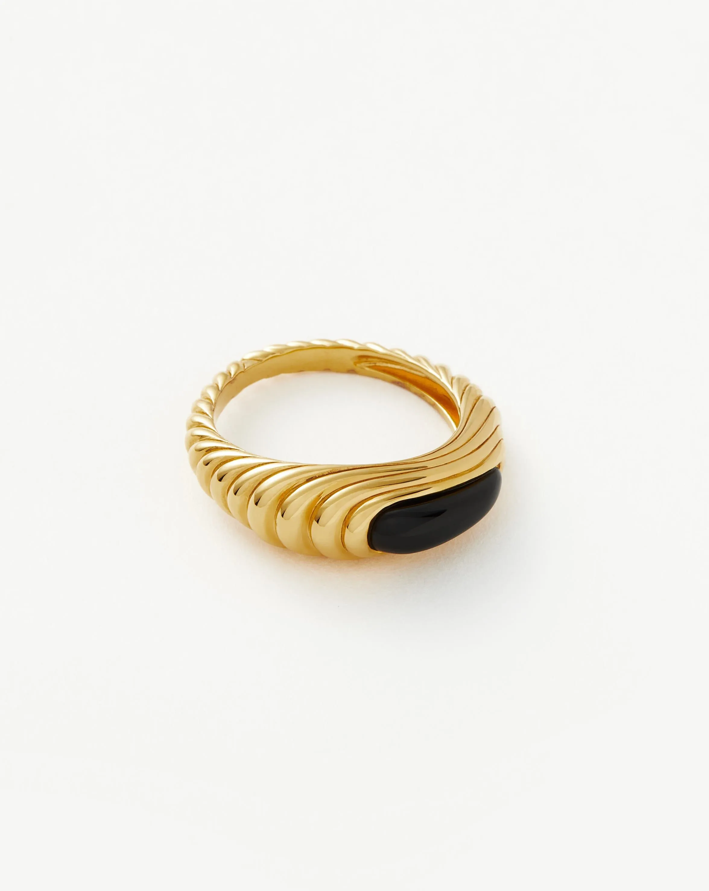 Wavy Ridge Gemstone Stacking Ring