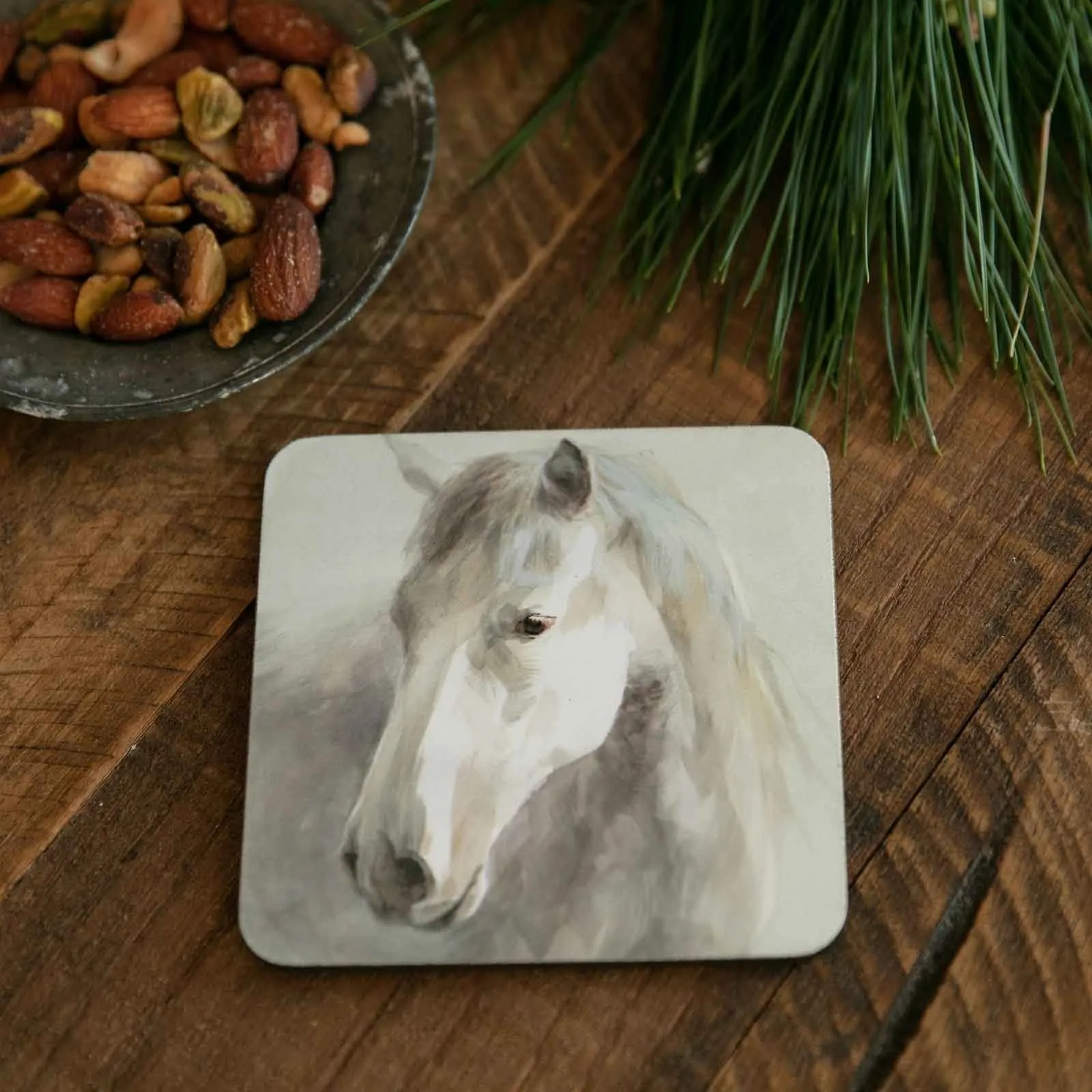 White Horse Square Art Coasters - Set of 4