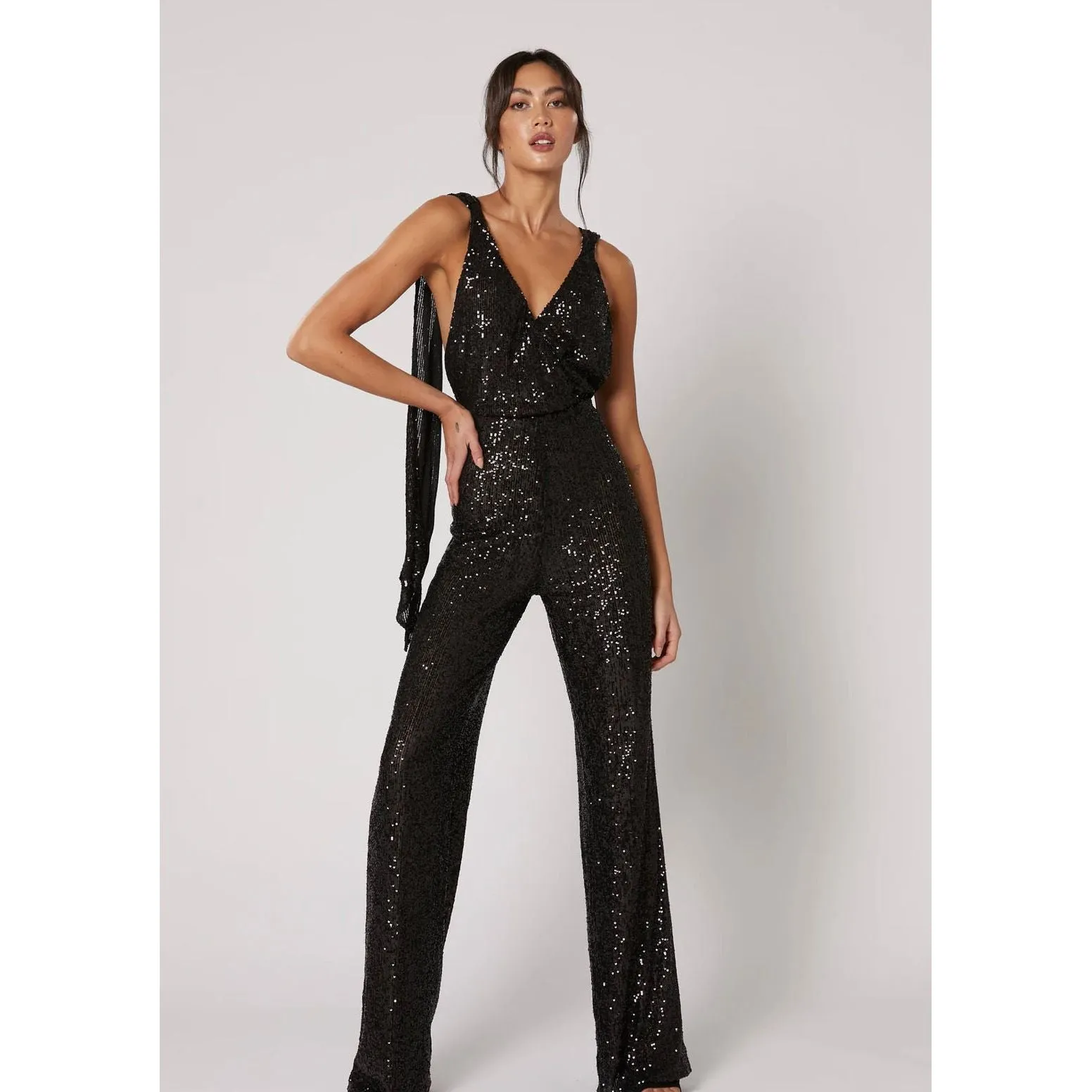 Winona Amara Jumpsuit - Black Sequin