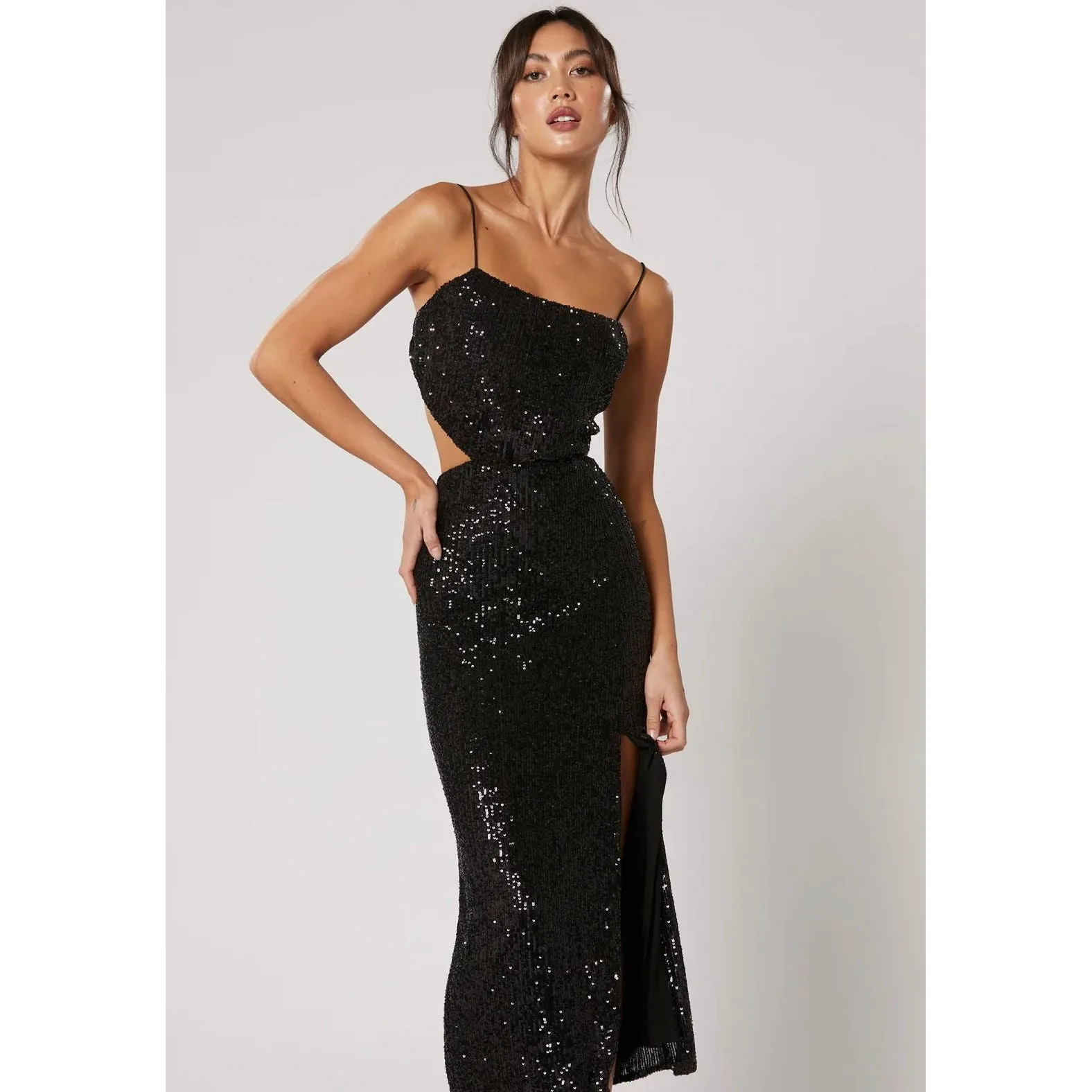 Winona Amara Midi Dress - Black Sequin