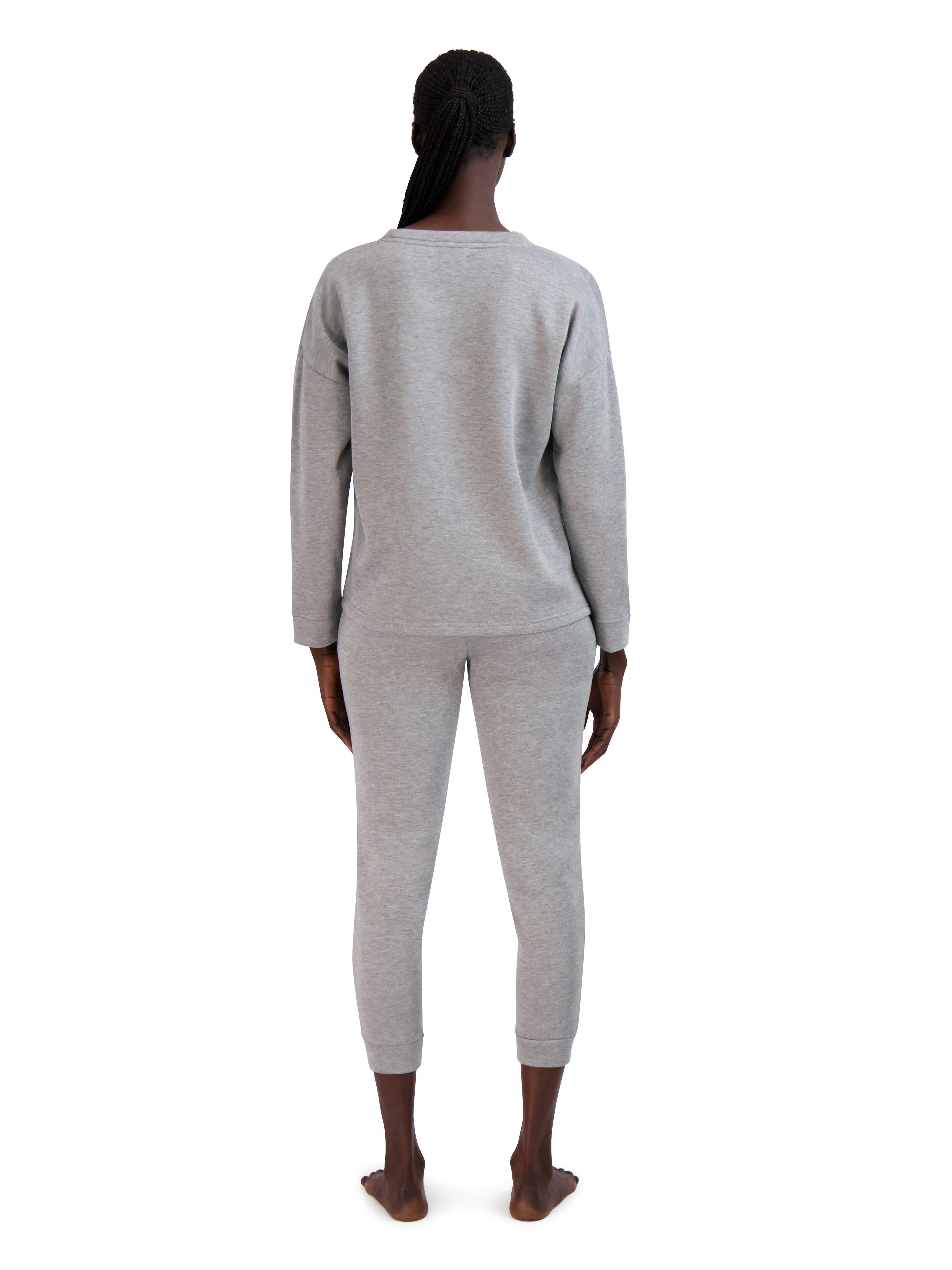 Women's "GRATEFUL" Pullover Sweatshirt and Drawstring Sweatpants 2-Piece Lounge Set