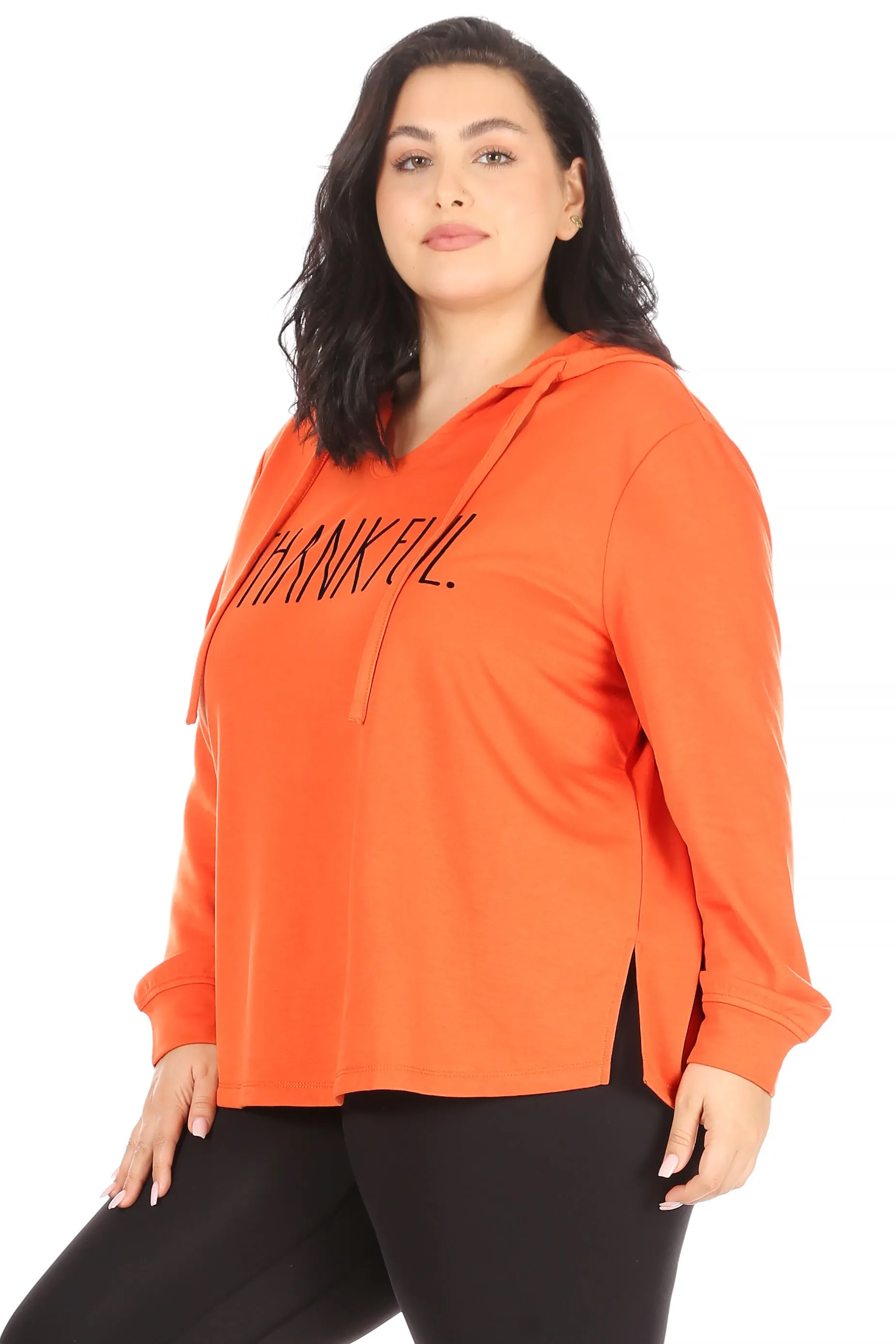 Women's "THANKFUL" Plus Size Pullover Lounge Hoodie